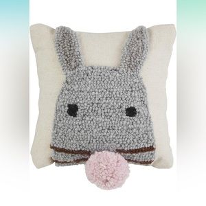 Mud Pie Easter Mini Hook Pillow, 8" x 8", Bunny Face nwt Easter bunny